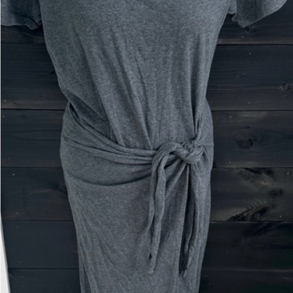 Polo by Ralph Lauren Gray Tie-Waist Maxi Dress